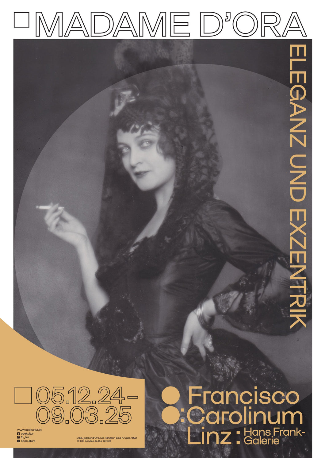Plakat zur Ausstellung MADAME D‘ORA. Eleganz und Exzentrik