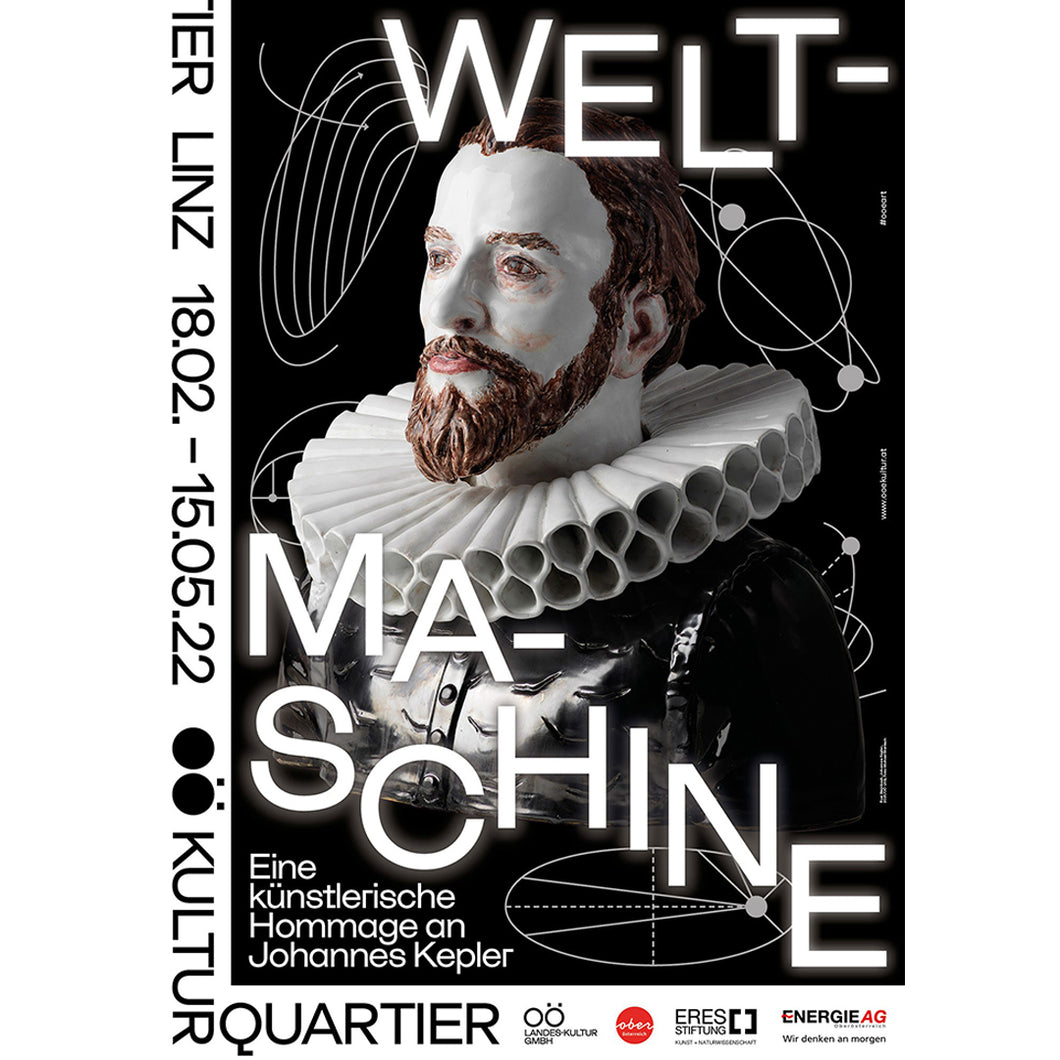 Plakat zur Ausstellung WELTMASCHINE. Eine künstlerische Hommage an Johannes Kepler